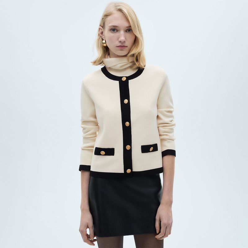 MANGO - Chaqueta Mujer Tejido MANGO