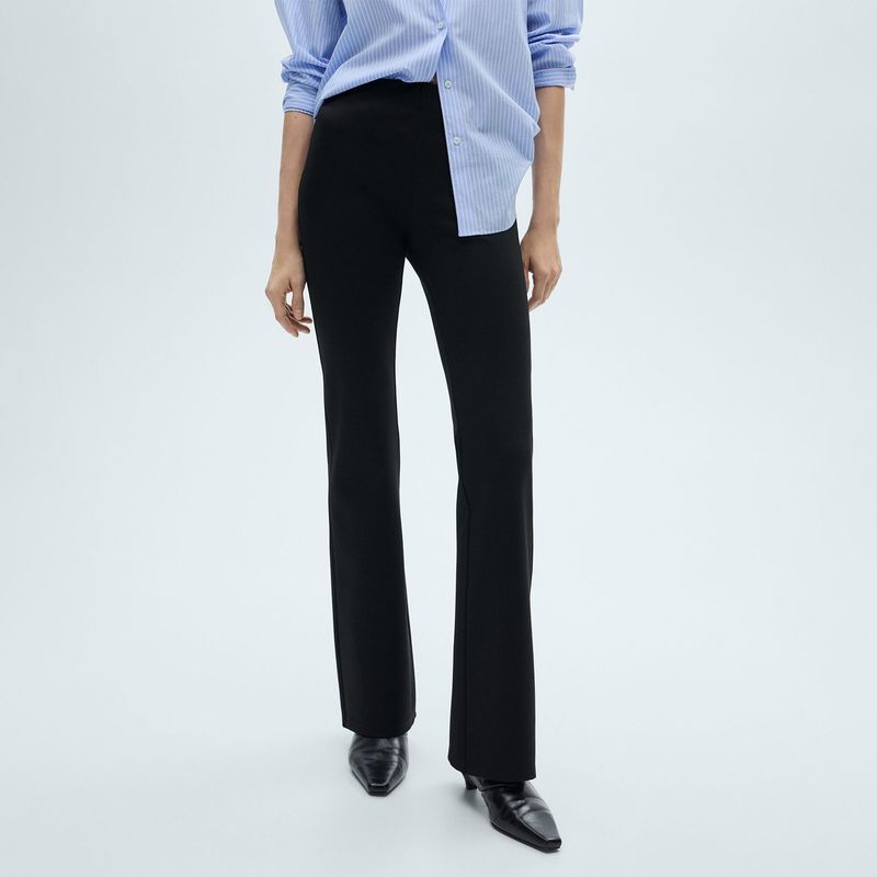 MANGO - Leggings Flare Mujer Tiro medio MANGO