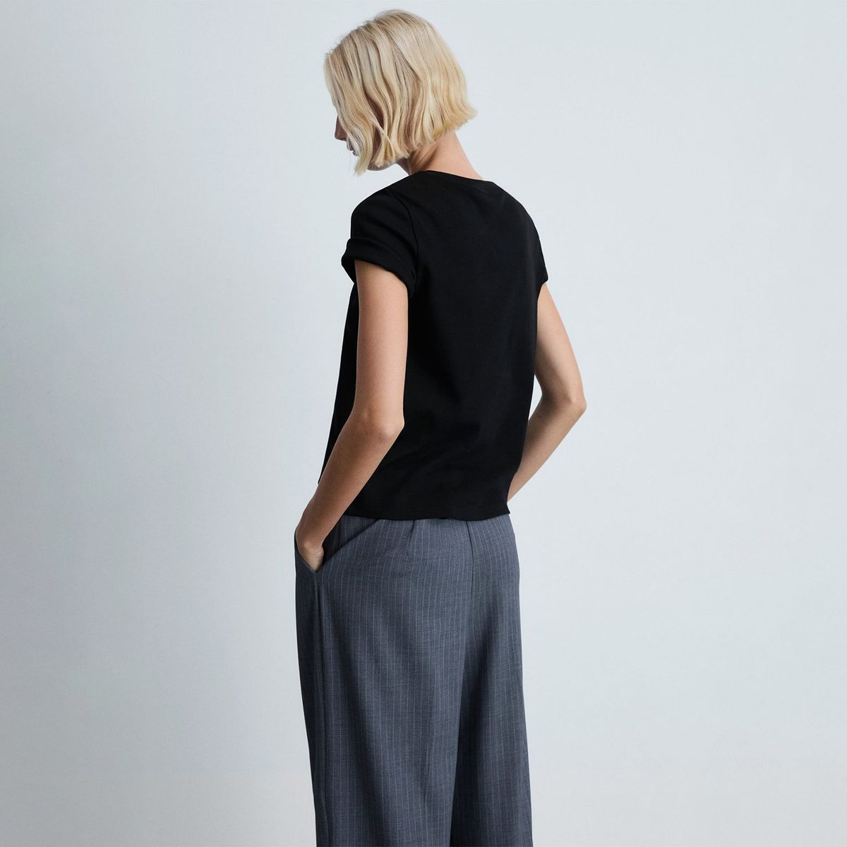 MANGO - Camiseta Mujer Manga corta de Algodón MANGO