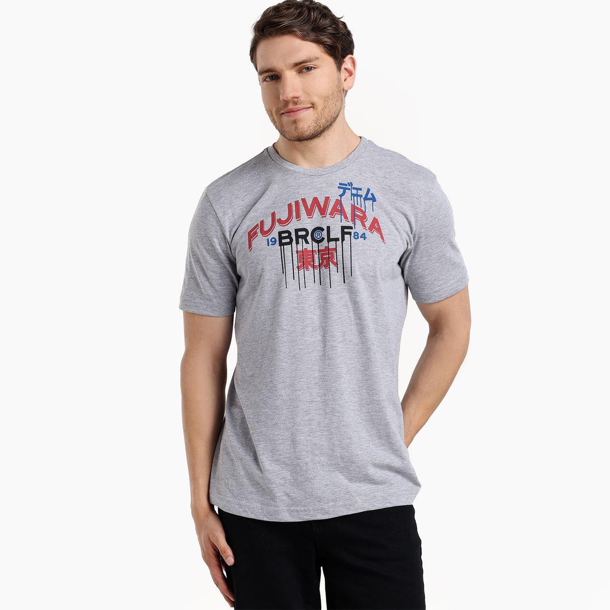 BEARCLIFF - Camiseta Hombre Manga corta con Estampado de Algodón Bearcliff