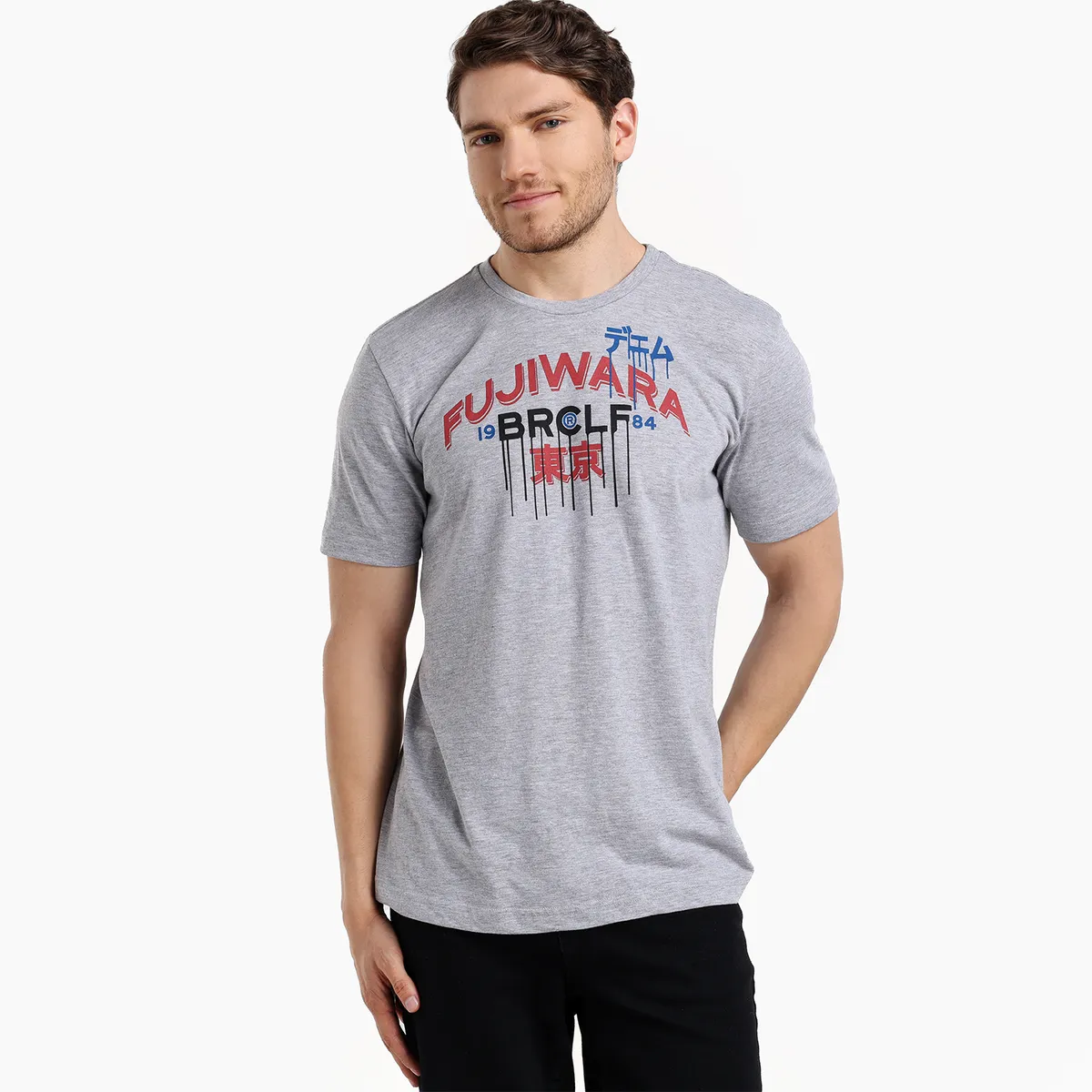 BEARCLIFF - Camiseta Hombre Manga corta con Estampado de Algodón Bearcliff