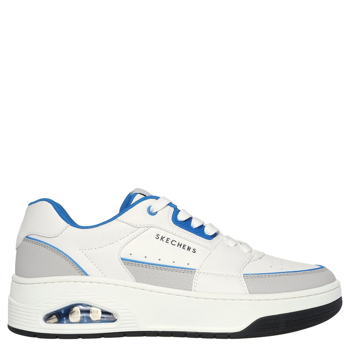 SKECHERS - Tenis Skechers Moda Uno Court Post Hombre Blancos