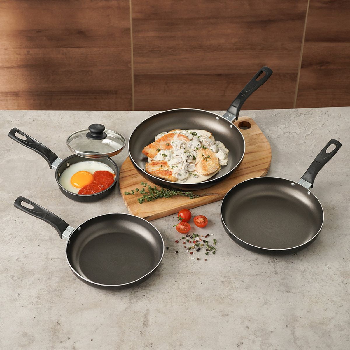 UNIVERSAL - Set x4 Sartenes Universal Aluminio