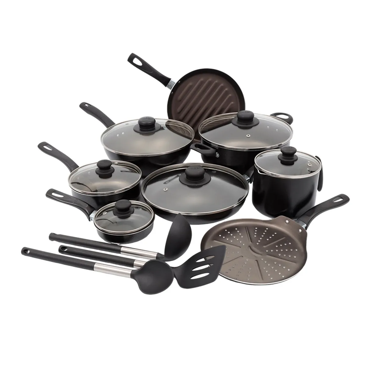 UNIVERSAL - Juego de ollas antiadherente Universal L39737 en Aluminio 15 piezas