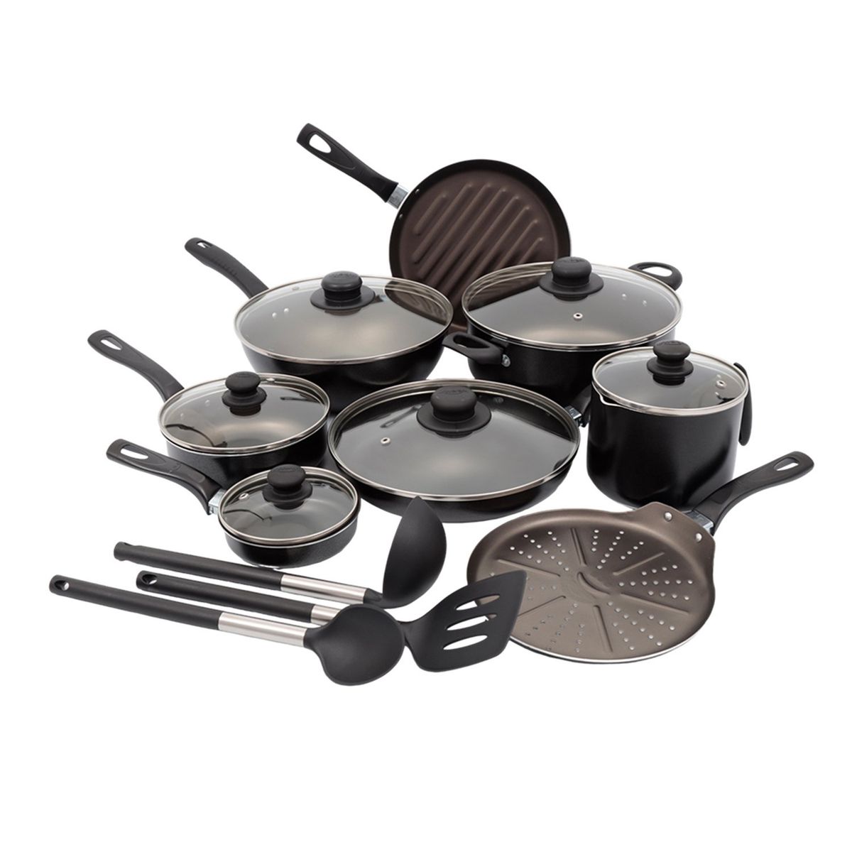 UNIVERSAL - Juego de ollas antiadherente Universal L39737 en Aluminio 15 piezas