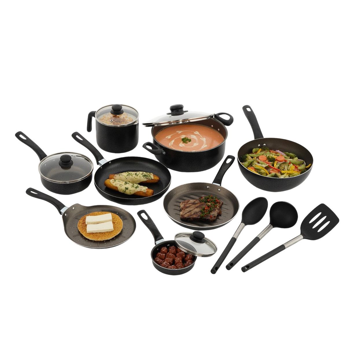 UNIVERSAL - Juego de ollas antiadherente Universal L39737 en Aluminio 15 piezas