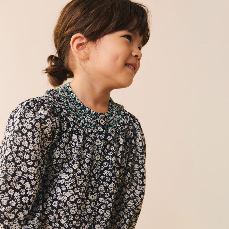 MANGO - Blusa Niña de Flores Manga larga Algodón MANGO KIDS