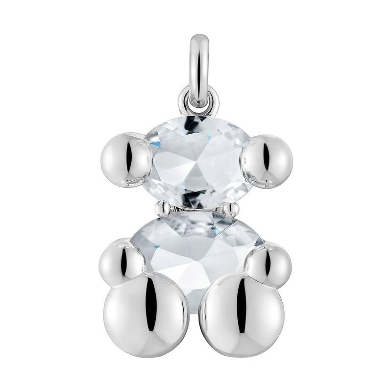 TOUS - Dije mediano motivo oso de plata y cuarzo cristal de roca Color Bear