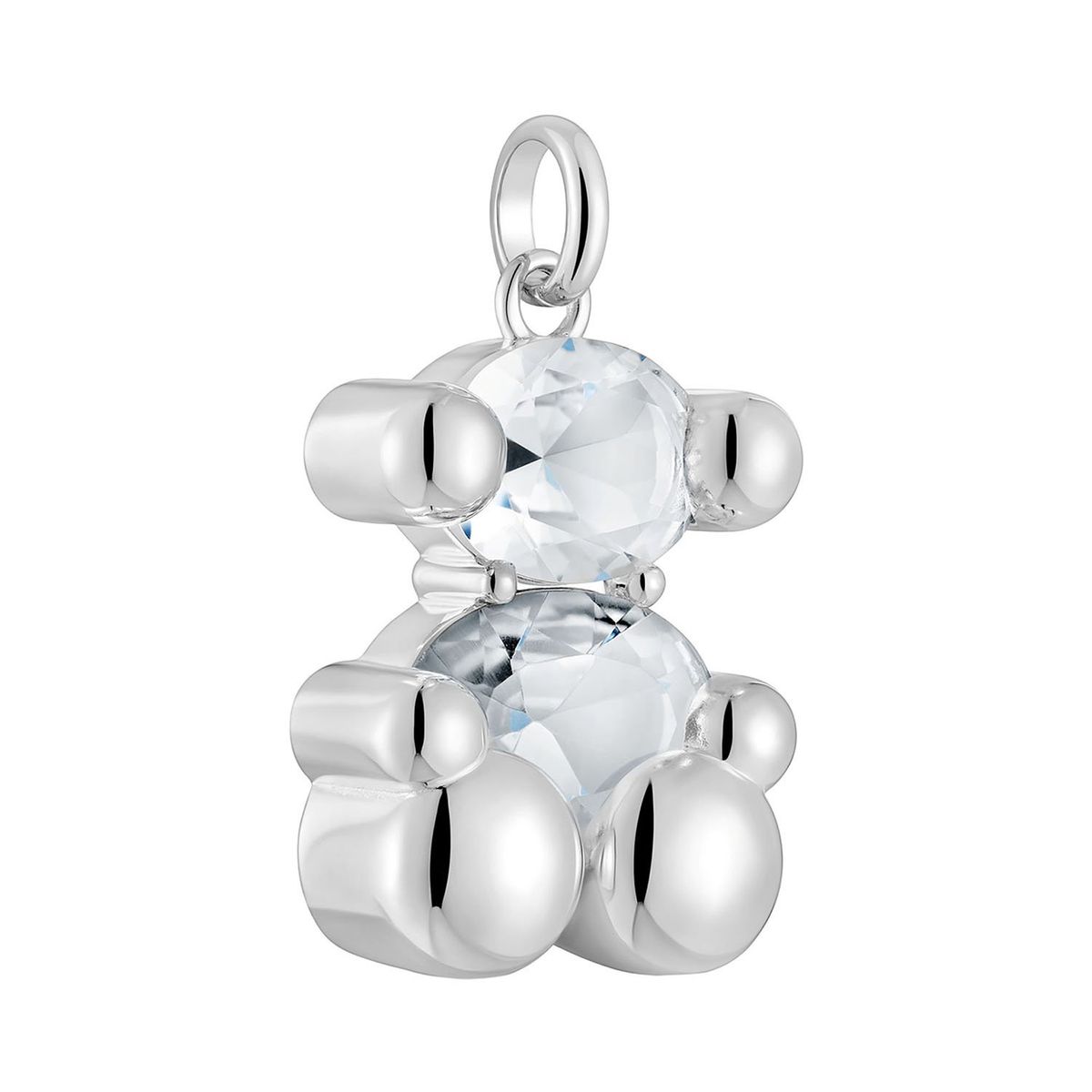 TOUS - Dije mediano motivo oso de plata y cuarzo cristal de roca Color Bear