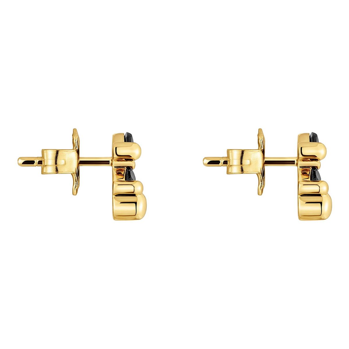 TOUS - Aretes motivo oso con baño de oro 18 kt sobre plata y ónix 23 mm Color Bear