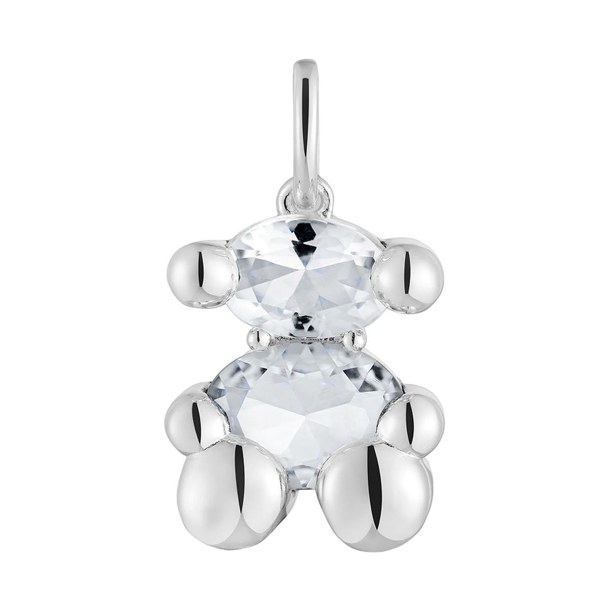 TOUS - Dije pequeño motivo oso de plata y cuarzo cristal de roca Color Bear