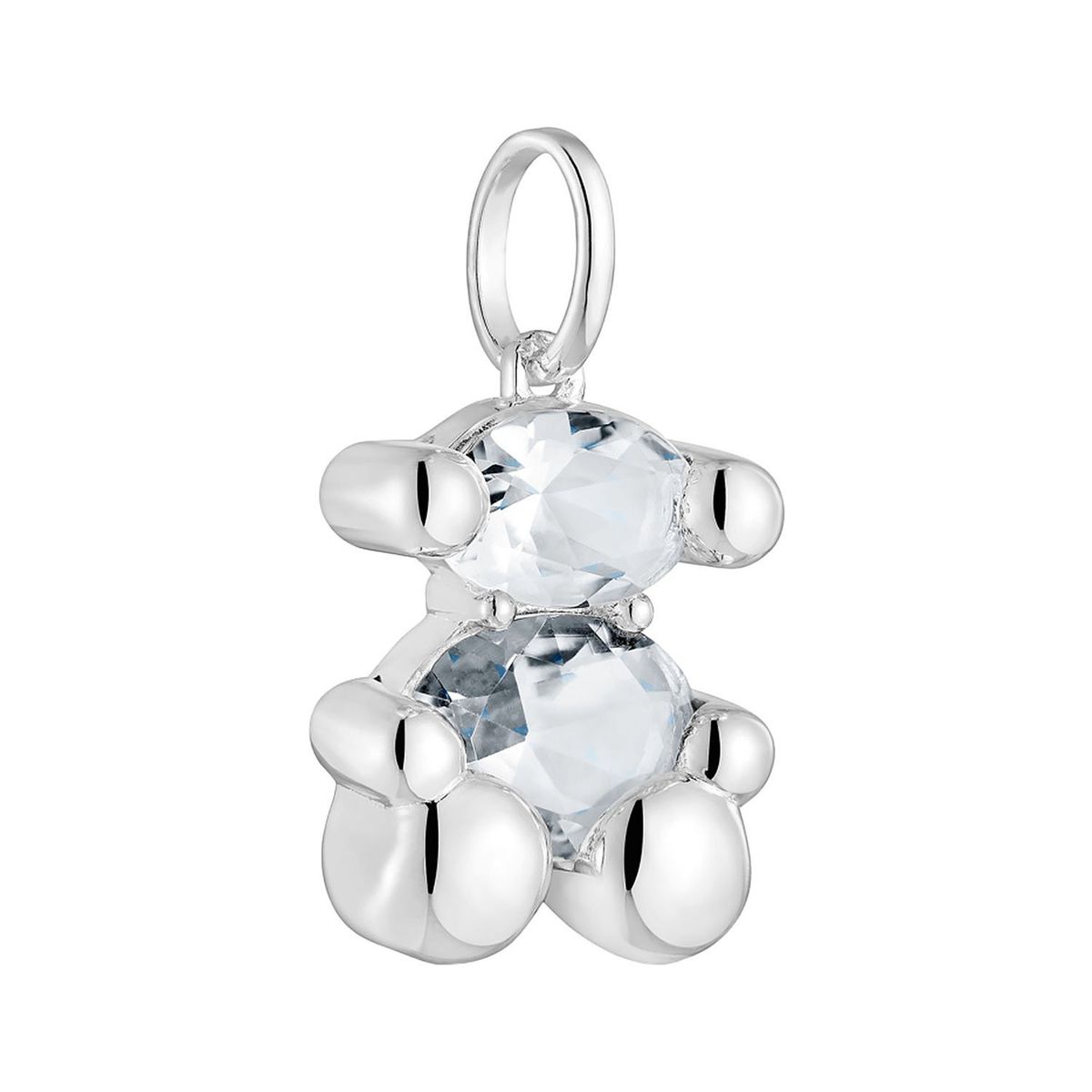 TOUS - Dije pequeño motivo oso de plata y cuarzo cristal de roca Color Bear