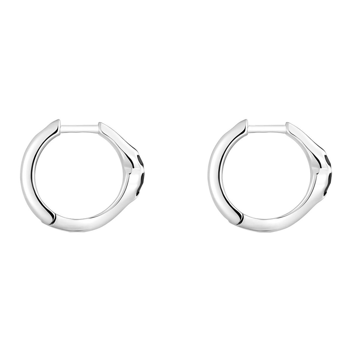 TOUS - Aretes de aro de plata y motivo oso en ónix 10 mm Icon Color
