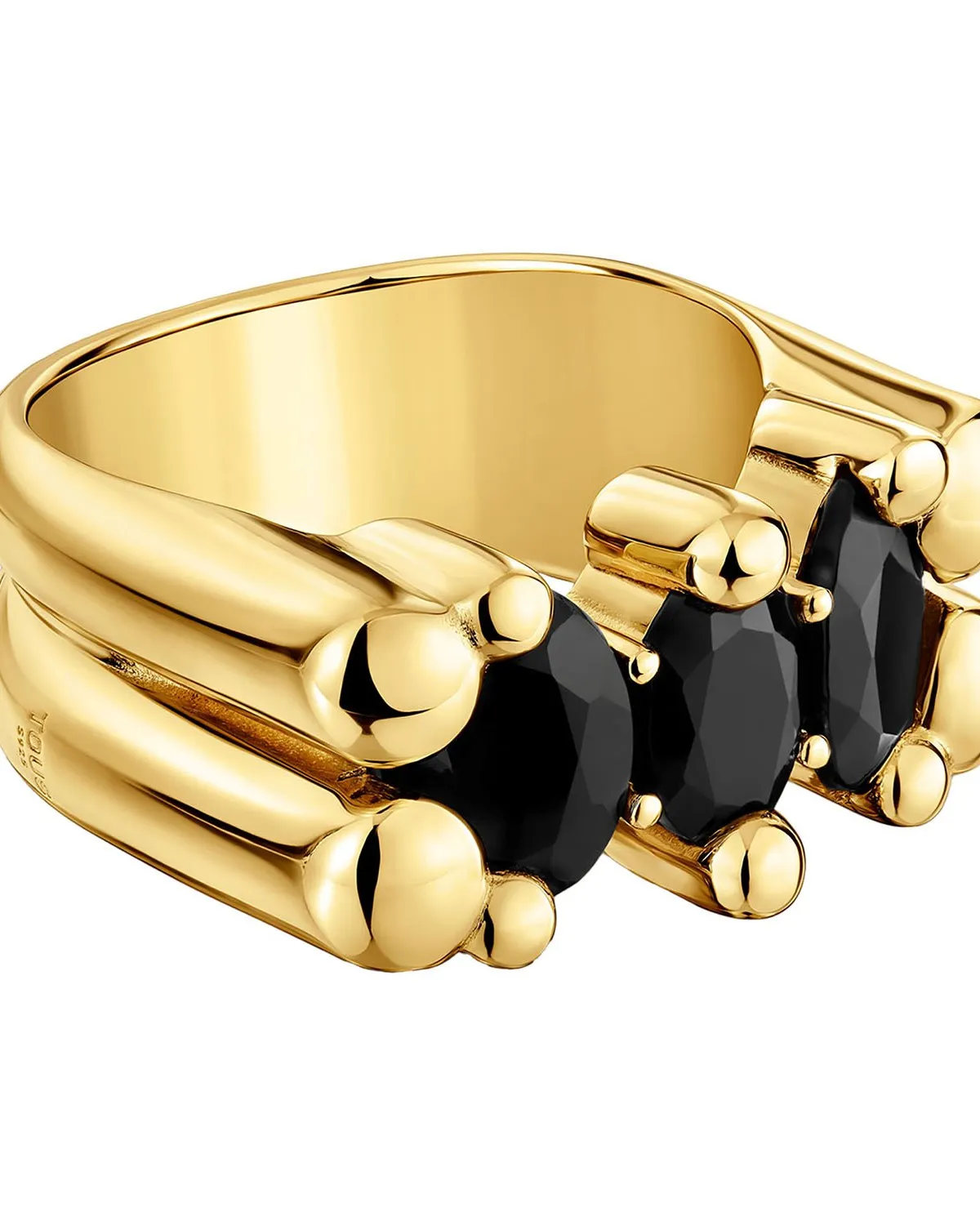 Oursin Anillos Dorados Tous Anillo Mediano Motivo Oso Con Baño De