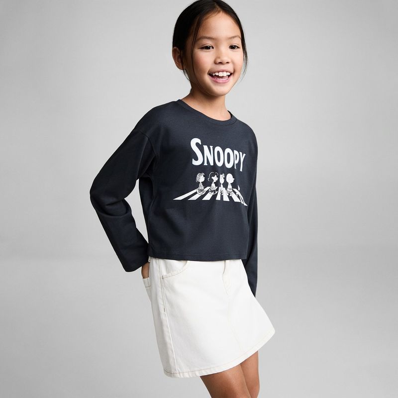  - Camiseta Niña Manga larga de Algodón Snoopy Mango