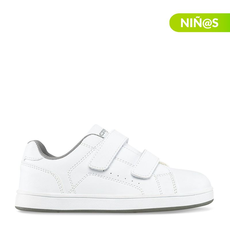 CROYDON - Tenis Blancos Escolares Croydon Unisex niño con Velcro