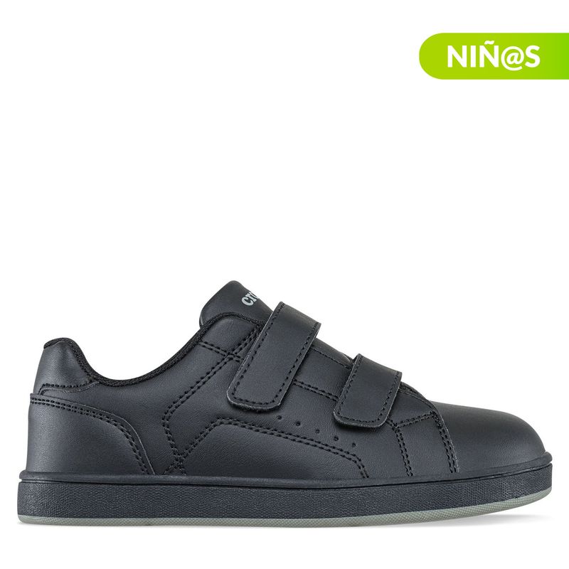 CROYDON - Tenis Negros Escolares Croydon Unisex niño con Velcro color Negro 
