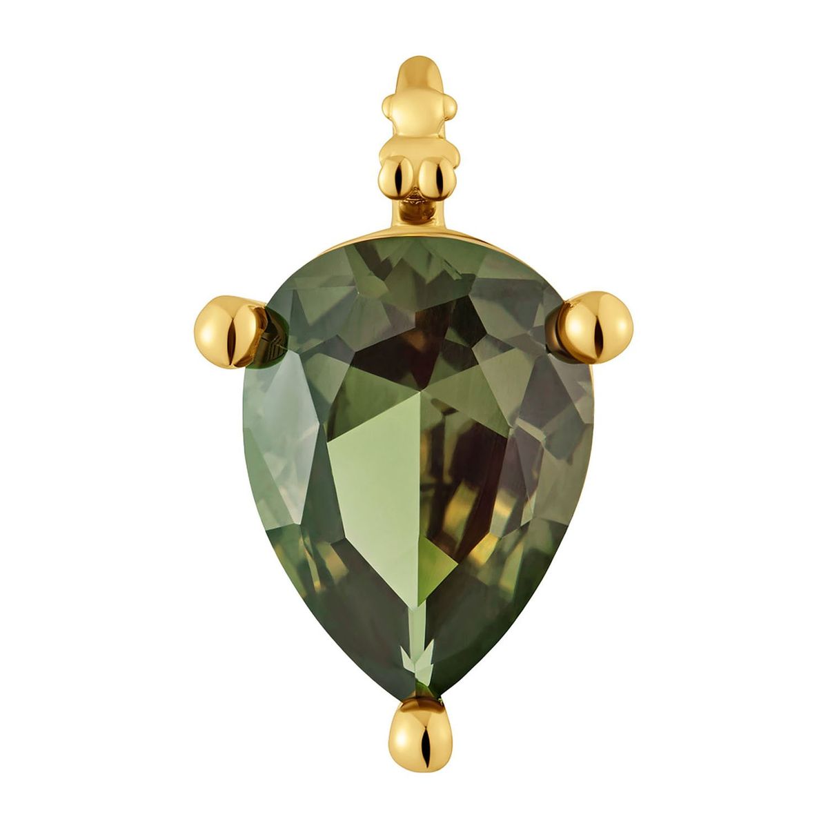 TOUS - Dije pequeño con baño de oro 18 kt sobre plata y espinela verde creada en laboratorio TOUS Color Lab