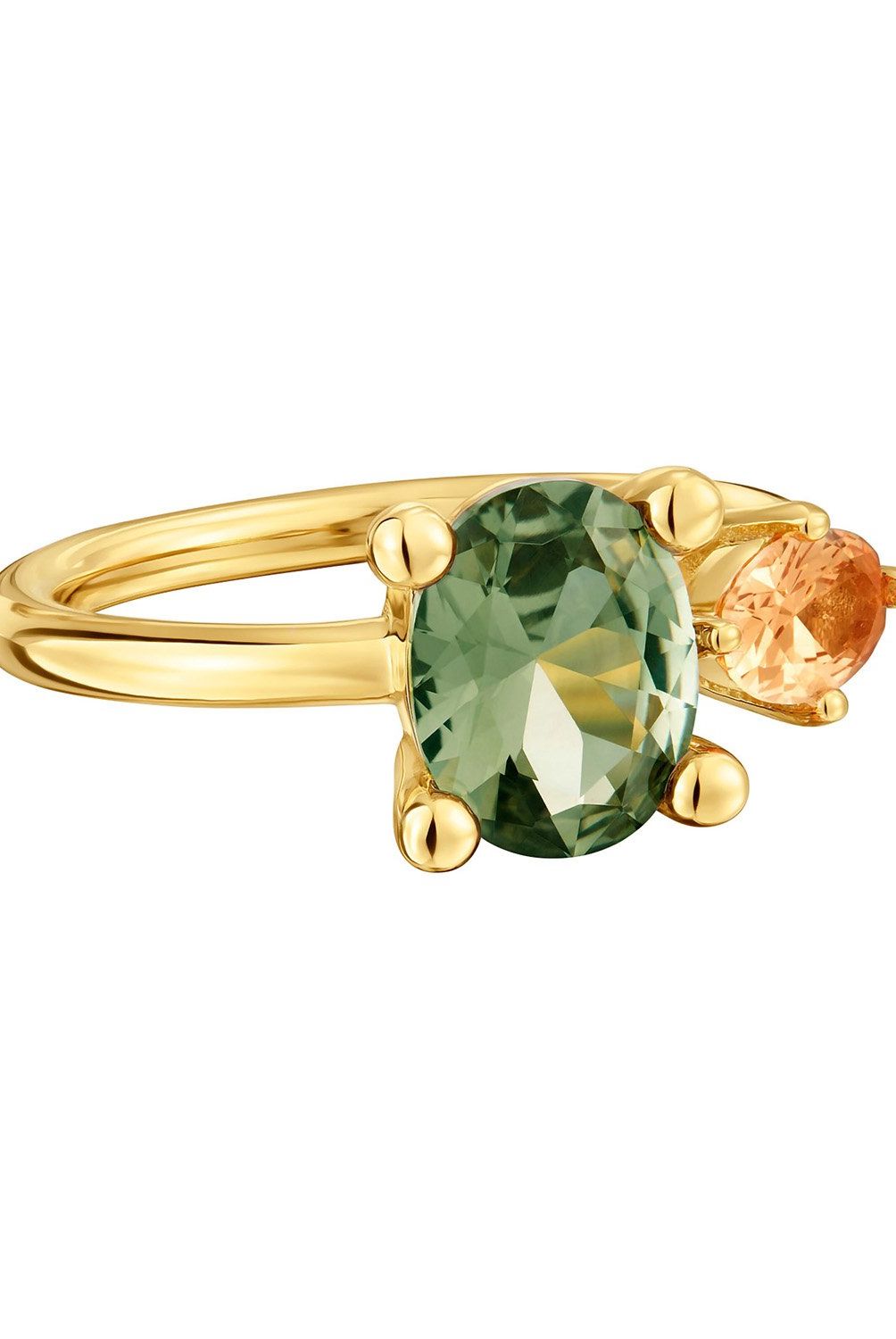 TOUS - Anillo mediano con baño de oro 18 kt sobre plata, espinela y citrino creados en laboratorio Tous Color Lab