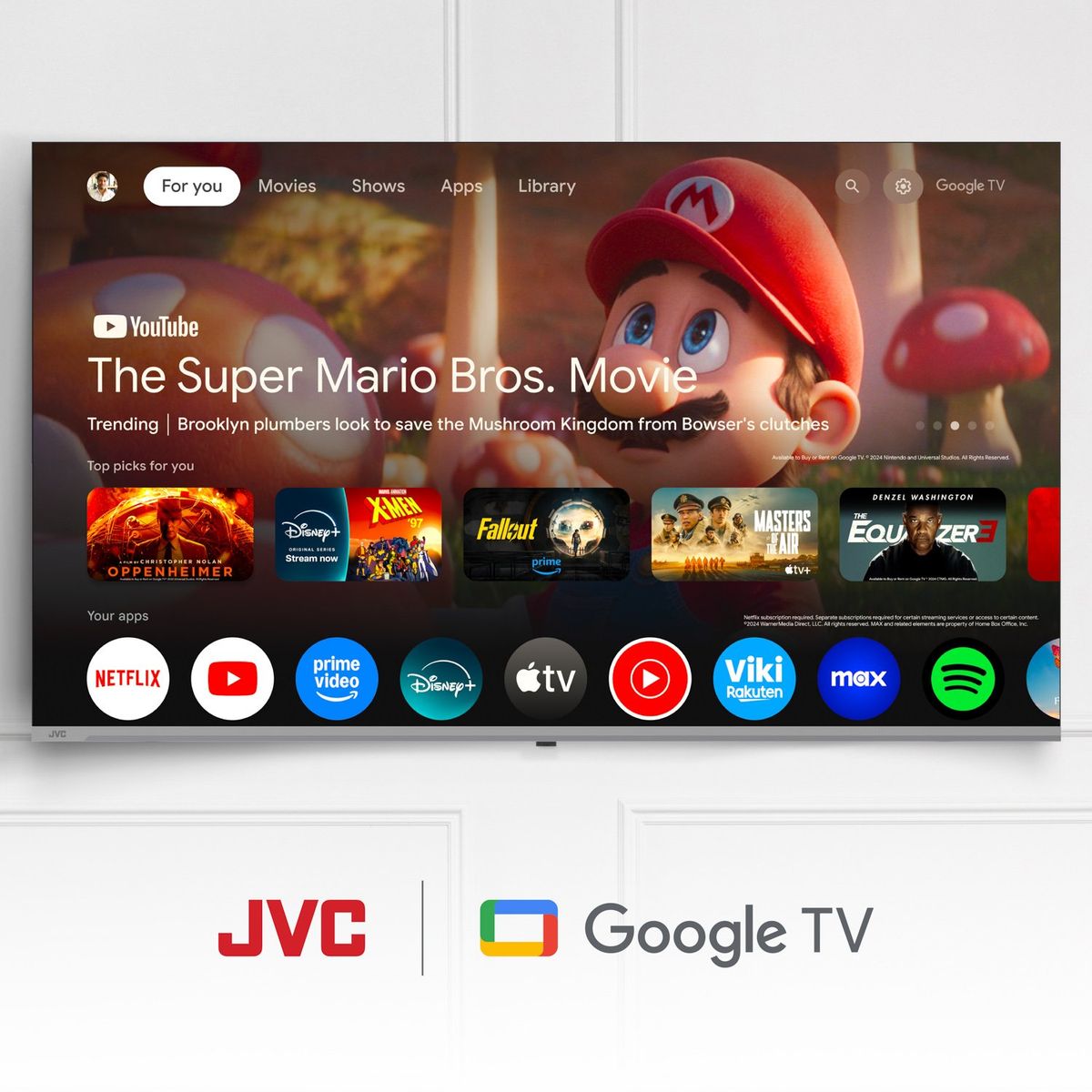 JVC - Televisor QLED JVC 58 pulgadas Frameless Multituner QLED 4K UHD HDR  Google TV OS