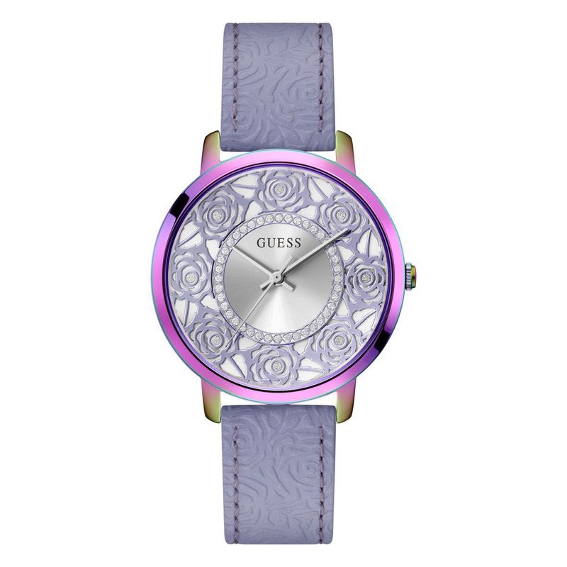 GUESS - Reloj Guess Mujer DAHLIA. Reloj Cuero Púrpura GW0529L4 