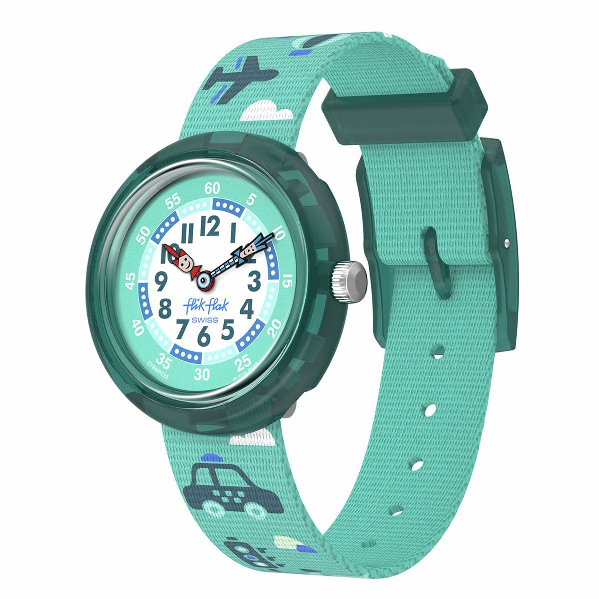 SWATCH - Reloj Flik Flak Niño TIME TO MOVE. Reloj Plástico Verde ZFBNP228