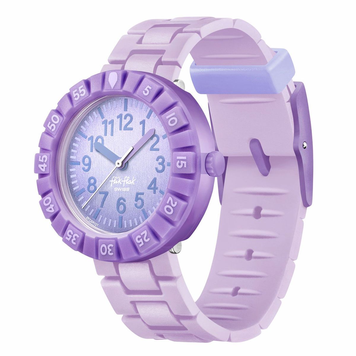 SWATCH - Reloj Flik Flak Niña LAVENDOLOGY. Reloj Silicona Púrpura ZFCSP127