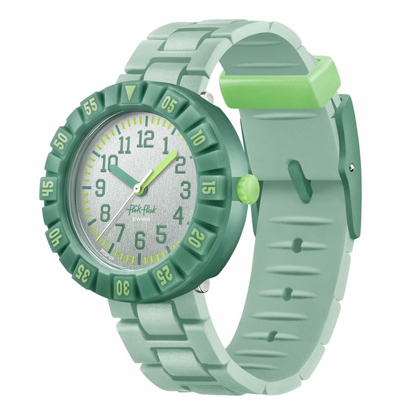 SWATCH - Reloj Flik Flak Niño GREENOLOGY. Reloj Silicona Verde ZFCSP129