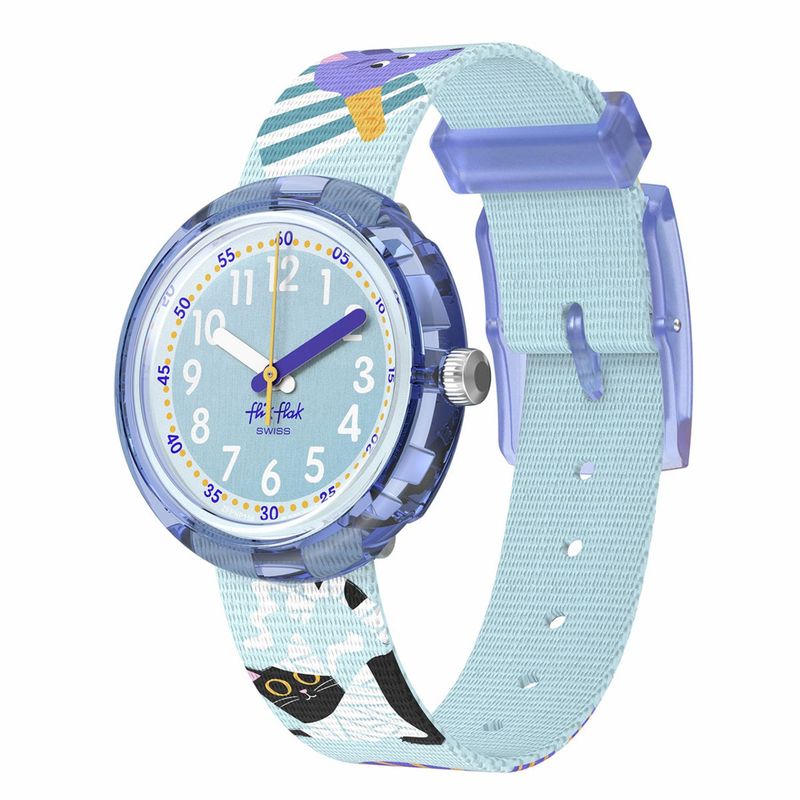 SWATCH - Reloj Flik Flak Niño TUTAN-TIME. Reloj Plástico Azul ZFPNP156