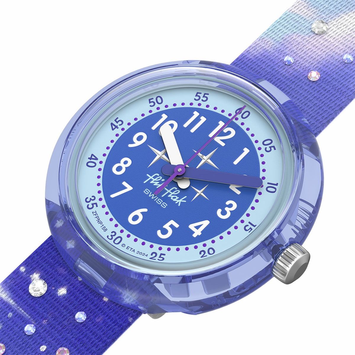 SWATCH - Reloj Flik Flak Niña MYSTIC CLOUDS. Reloj Plástico Azul ZFPNP158