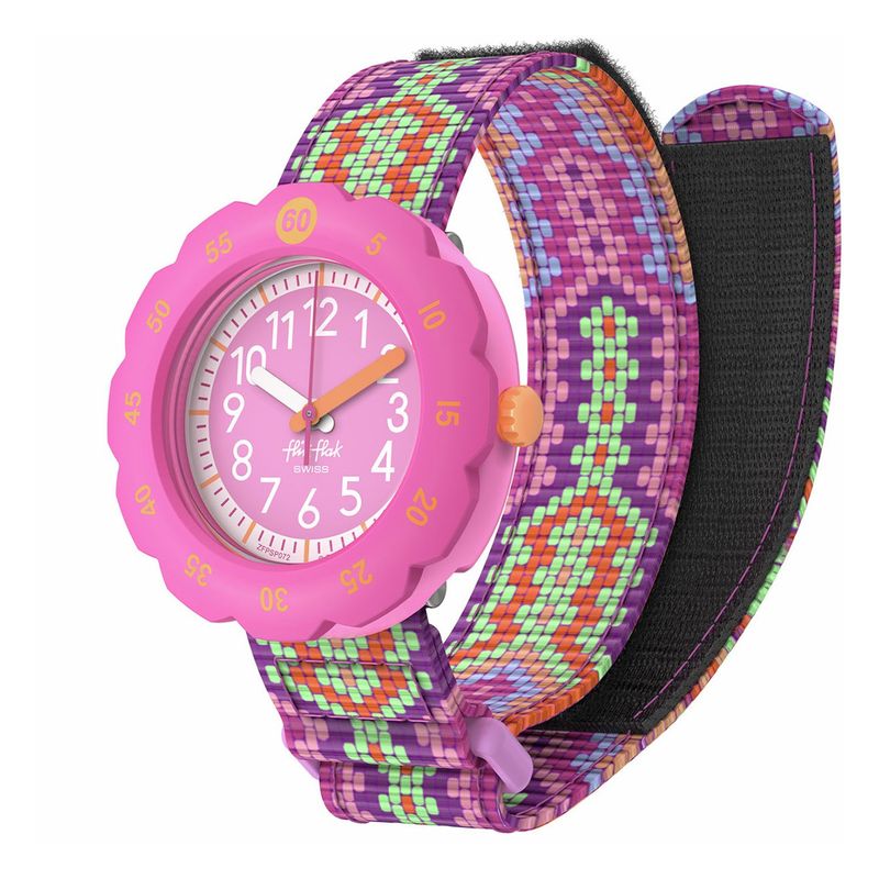 SWATCH - Reloj Flik Flak Niña LOOP IN PINK. Reloj Plástico Rosa ZFPSP072