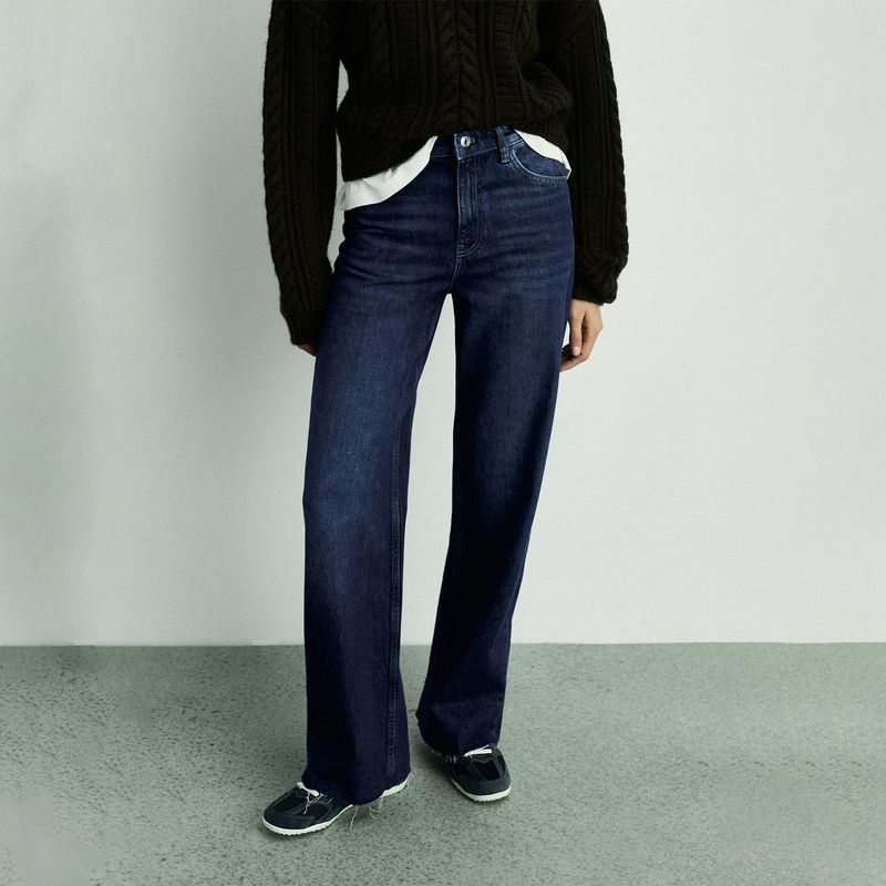 MANGO - Jean Wide Leg Mujer Tiro alto MANGO