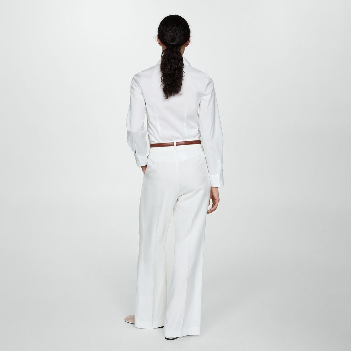 MANGO - Camisa Mujer Manga larga de Algodón MANGO