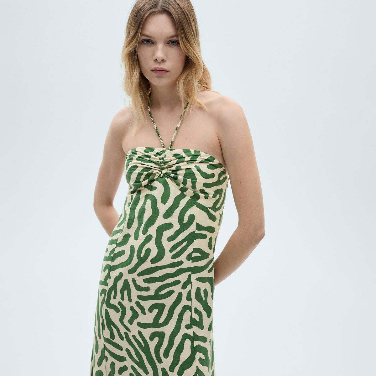 MANGO - Vestido Mujer Medio con Estampado MANGO