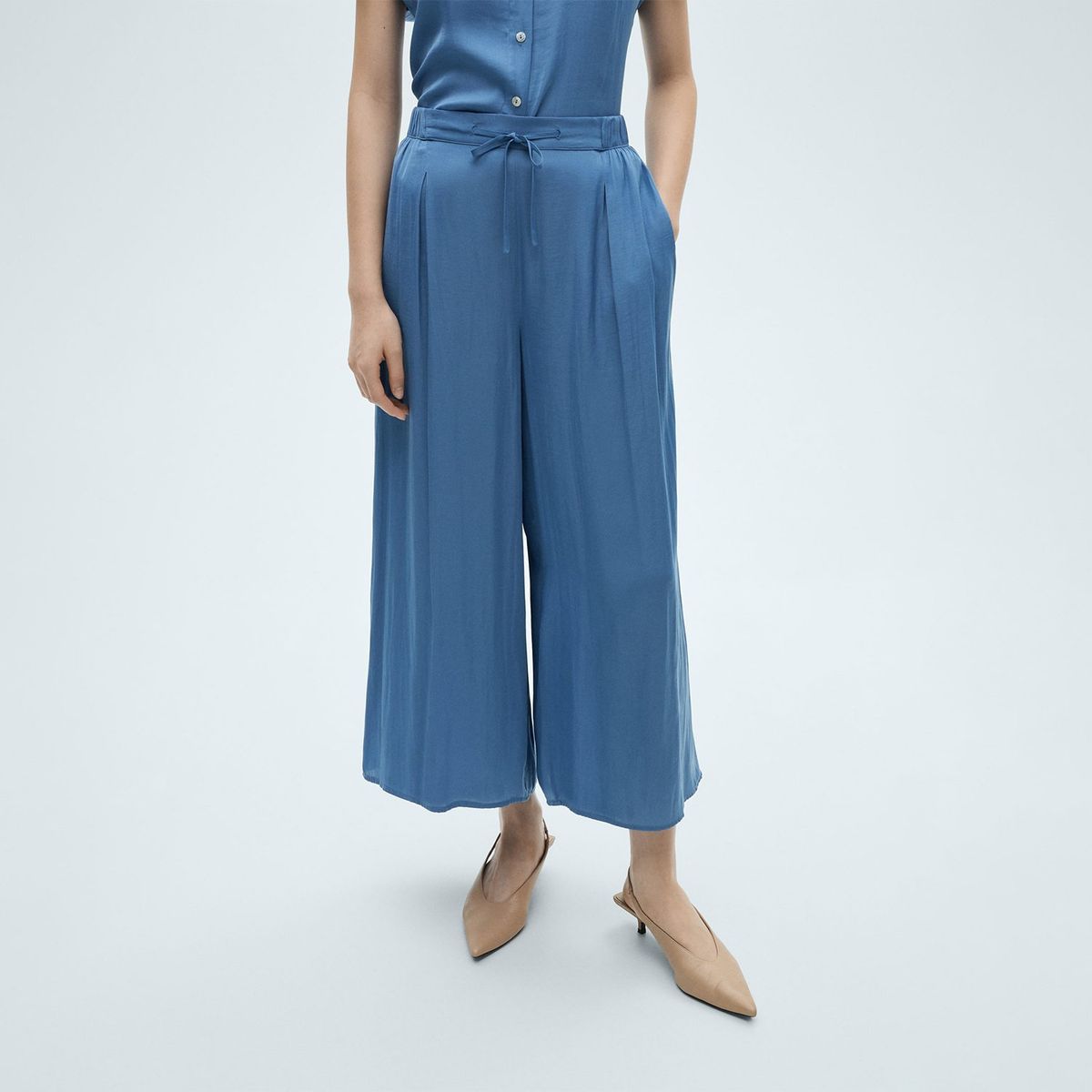 MANGO - Pantalón Palazzo Mujer Tiro alto MANGO