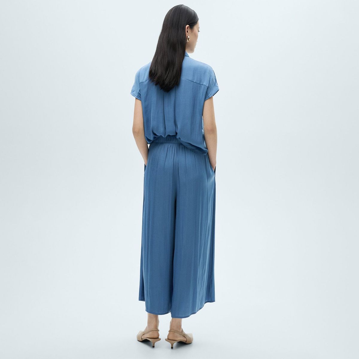 MANGO - Pantalón Palazzo Mujer Tiro alto MANGO