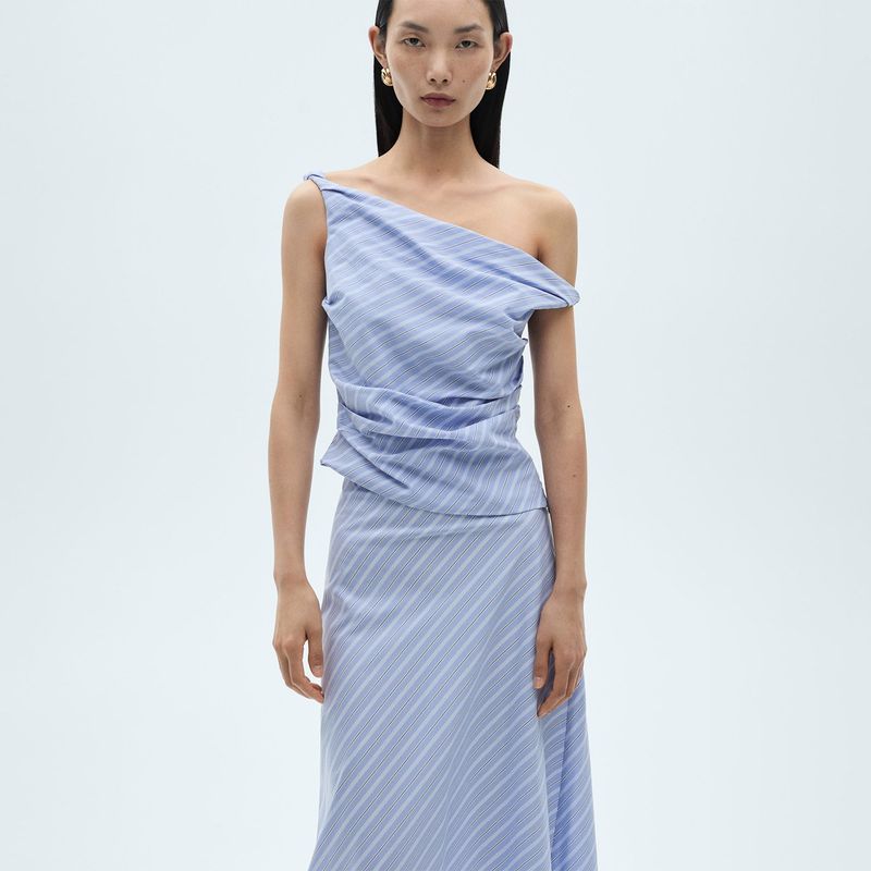 MANGO - Top esqueleto Mujer de Rayas Sin mangas de Algodón MANGO