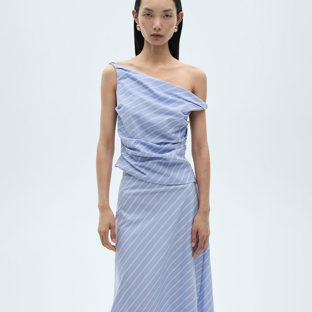 MANGO - Top esqueleto Mujer de Rayas Sin mangas de Algodón MANGO