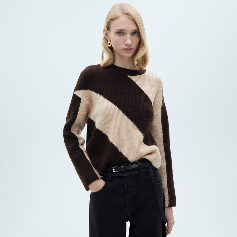 MANGO - Saco Mujer de Rayas MANGO