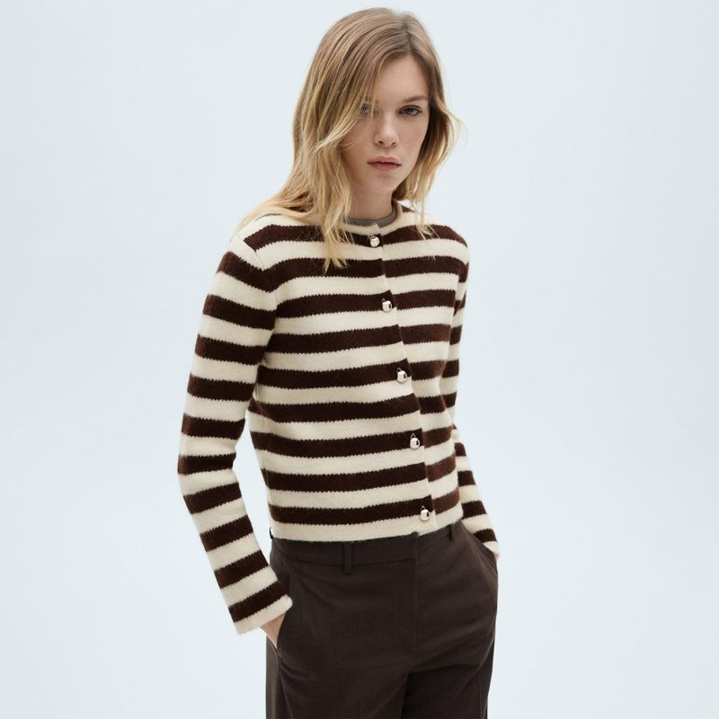 MANGO - Cardigan Mujer de Rayas MANGO