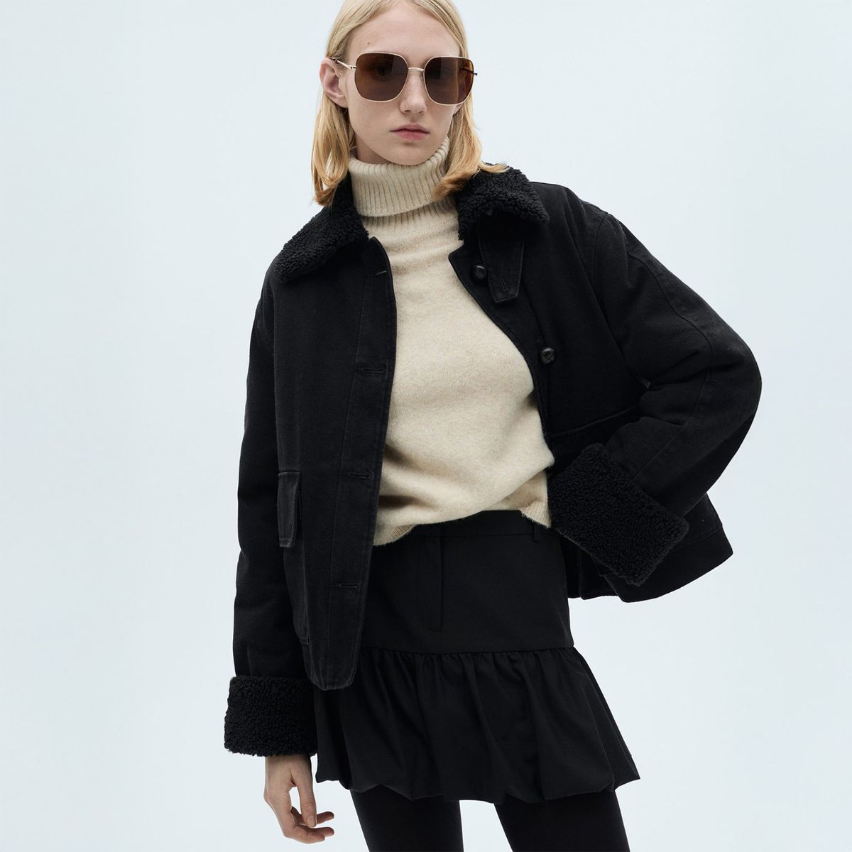 MANGO - Chaqueta Ovejera Mujer de Algodón MANGO