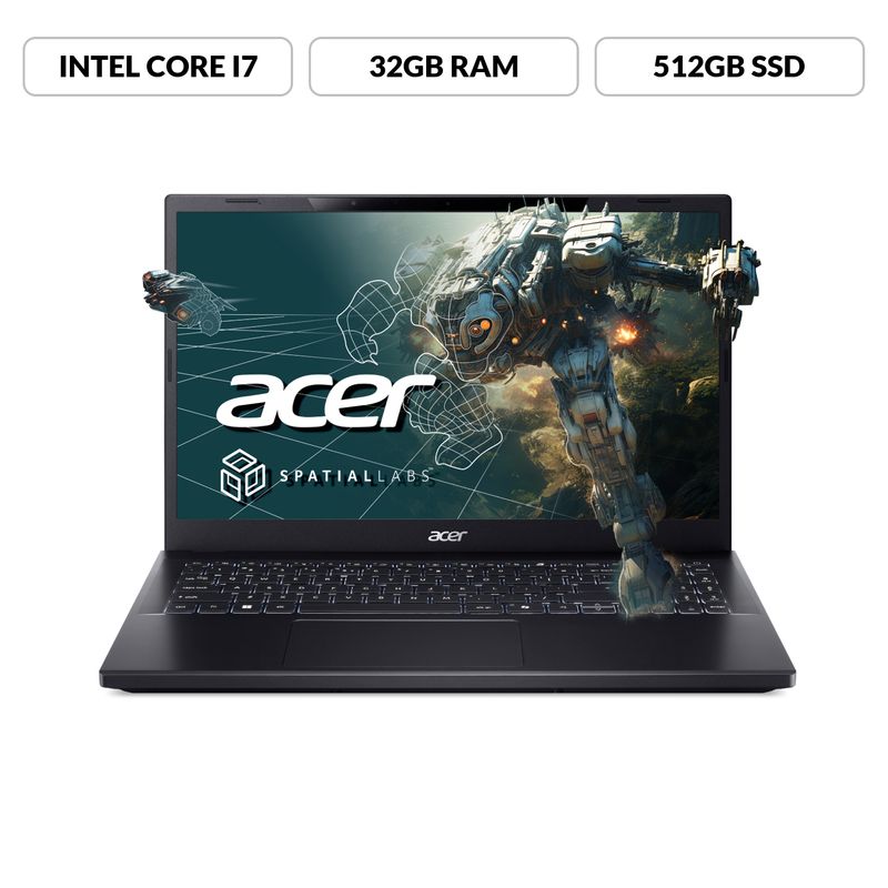 ACER - Portátil Aspire 3D Acer | Intel Core i7 | 32GB de RAM | 512GB SSD de Almacenamiento | Windows 11 | Pantalla 15.6 pulgadas | A3D15-71GM-7782 | Computador portátil