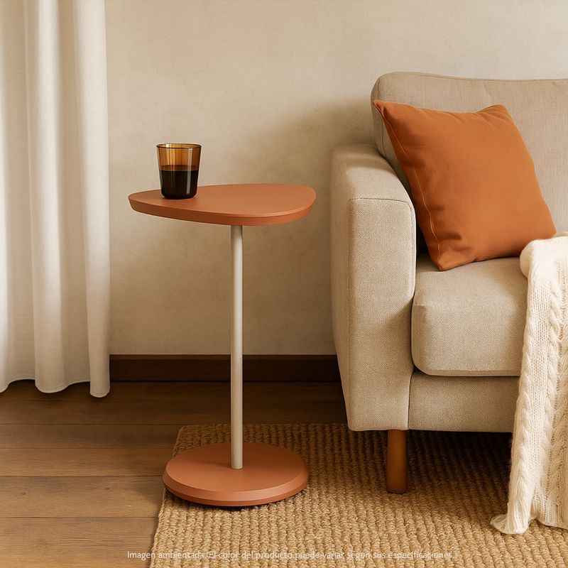 BERTOLINI - Mesa Auxiliar Moderna Semi-redonda 54 x 45 x 45 cm Bertolini