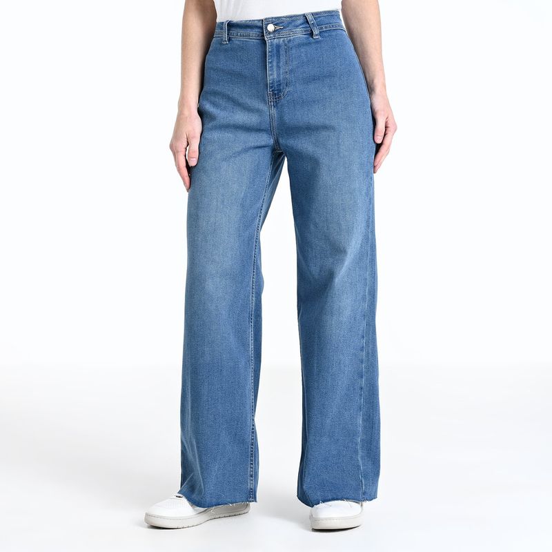 UNIVERSITY CLUB - Jean Wide leg Mujer Tiro medio University Club