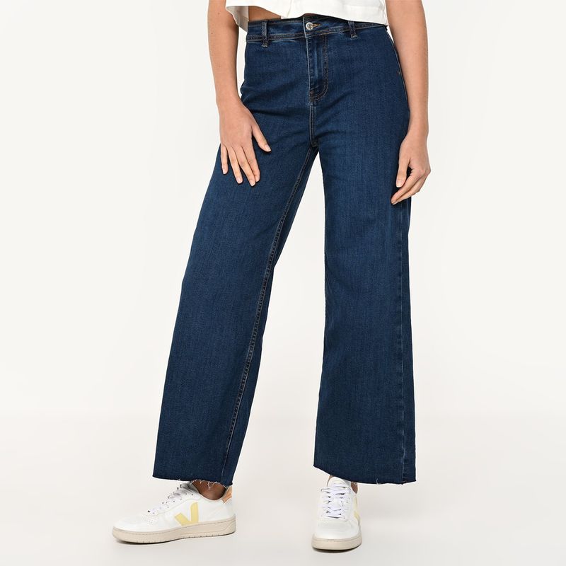 UNIVERSITY CLUB - Jean Wide leg Mujer Tiro medio University Club
