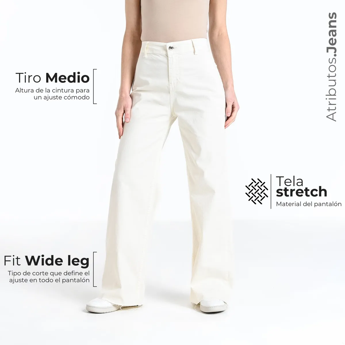 UNIVERSITY CLUB - Jean Wide leg Mujer Tiro medio University Club