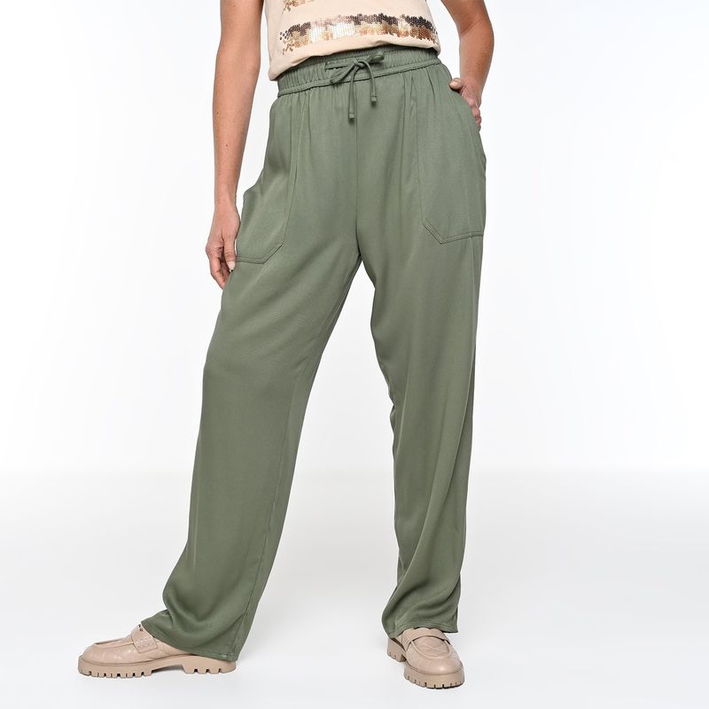 SOUTHLAND - Pantalón Wide leg Mujer Tiro alto Southland