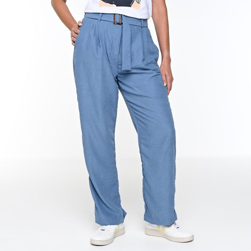NEWPORT - Pantalón Wide leg Mujer Tiro alto Newport