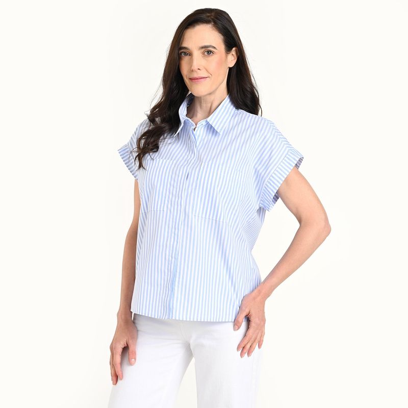 NEWPORT - Camisa Mujer Manga corta de Algodón Newport