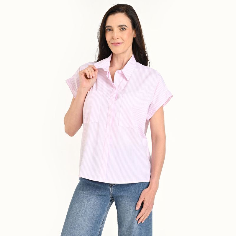 NEWPORT - Camisa Mujer Manga corta de Algodón Newport